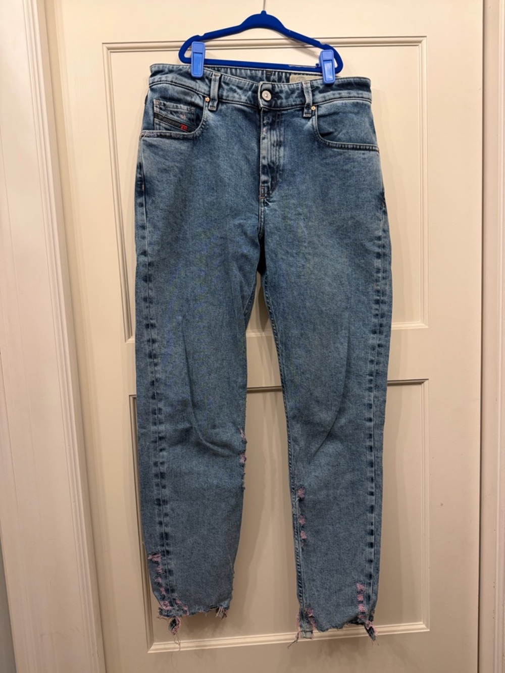 Diesel unique Light blue Distressed Jeans Neekhol stretch frayed edges